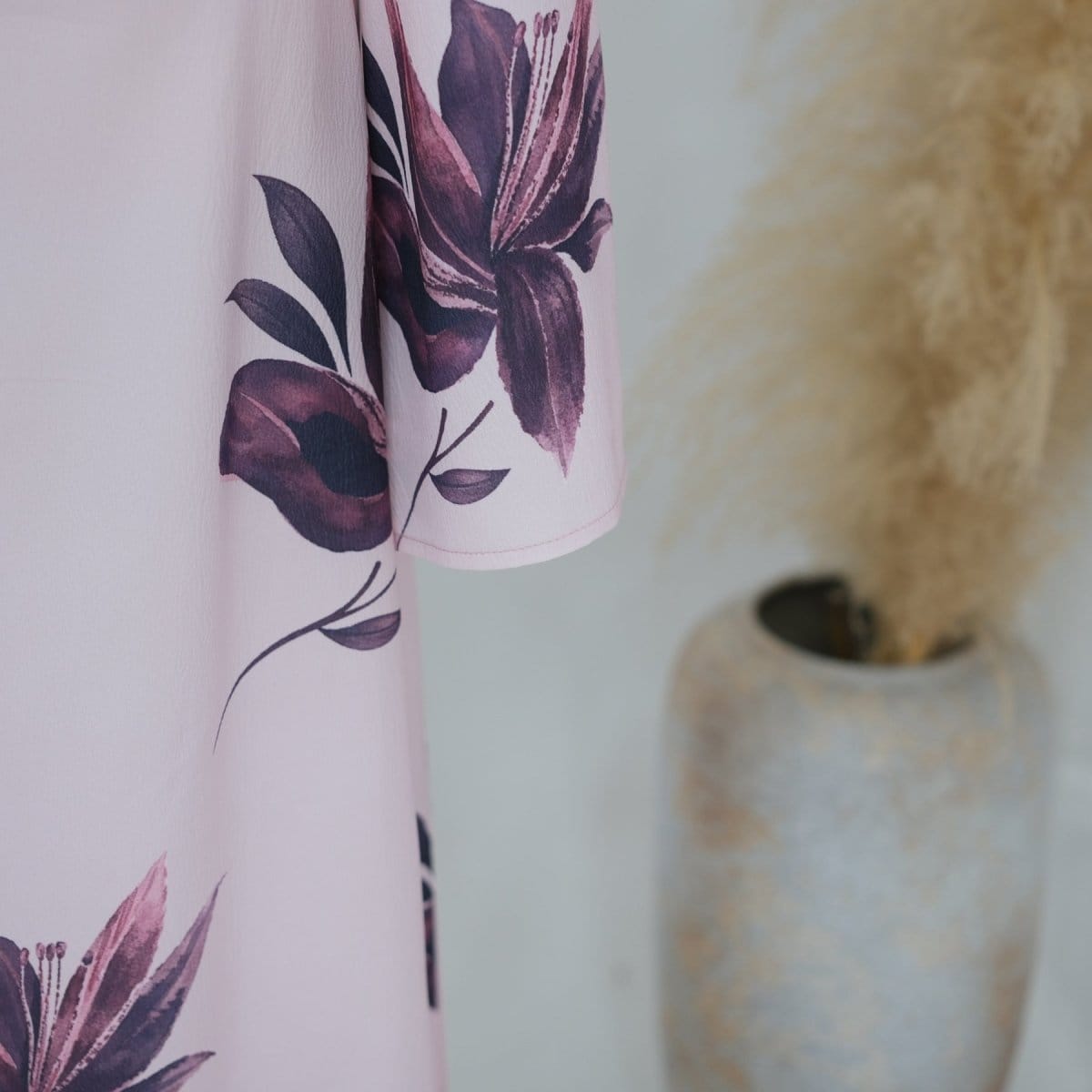 Floral Print Maxi Dress with Cape Sleeves(MS440) - A-1 Thread Vault