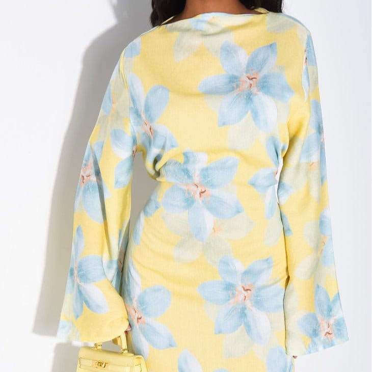 Floral Print Washed Crinkle Maxi Dress(MS437) - A-1 Thread Vault
