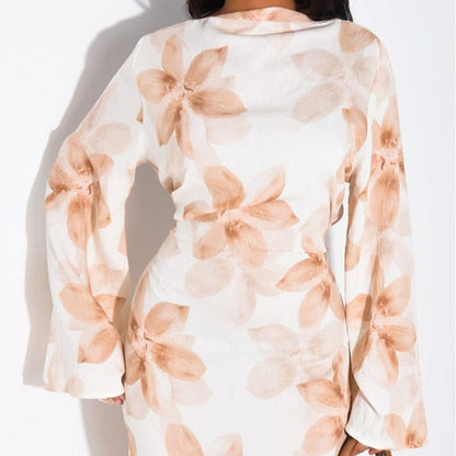 Floral Print Washed Crinkle Maxi Dress(MS437) - A-1 Thread Vault