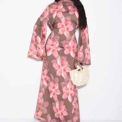 Floral Print Washed Crinkle Maxi Dress(MS437) - A-1 Thread Vault