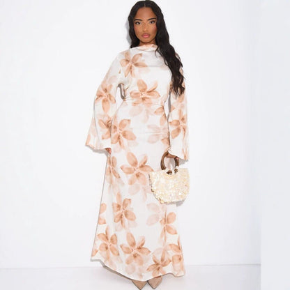 Floral Print Washed Crinkle Maxi Dress(MS437) - A-1 Thread Vault
