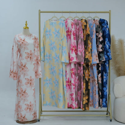 Floral Print Washed Crinkle Maxi Dress(MS437) - A-1 Thread Vault