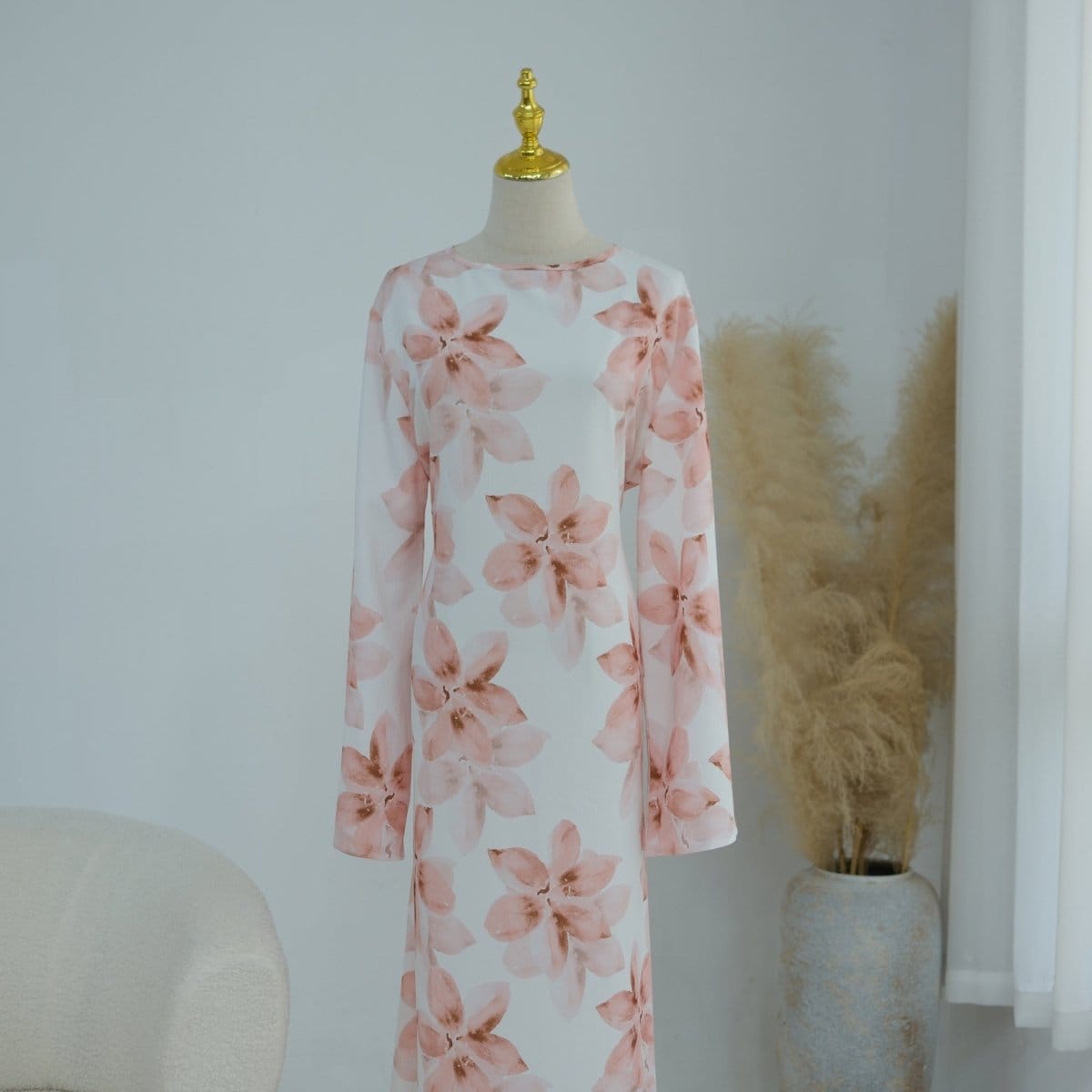 Floral Print Washed Crinkle Maxi Dress(MS437) - A-1 Thread Vault