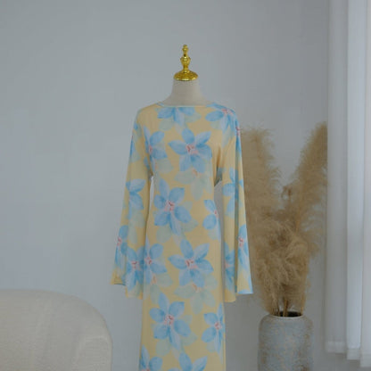 Floral Print Washed Crinkle Maxi Dress(MS437) - A-1 Thread Vault