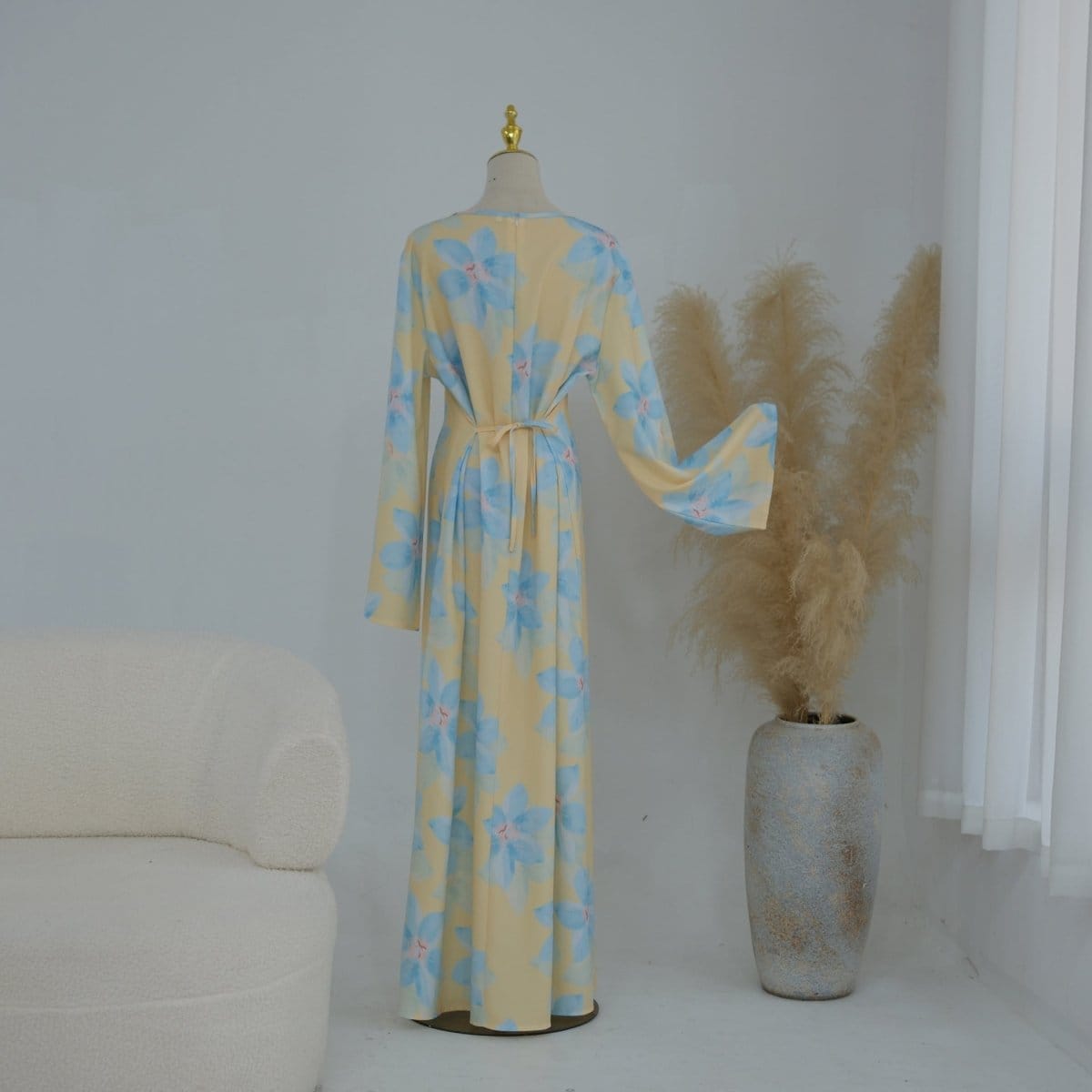 Floral Print Washed Crinkle Maxi Dress(MS437) - A-1 Thread Vault
