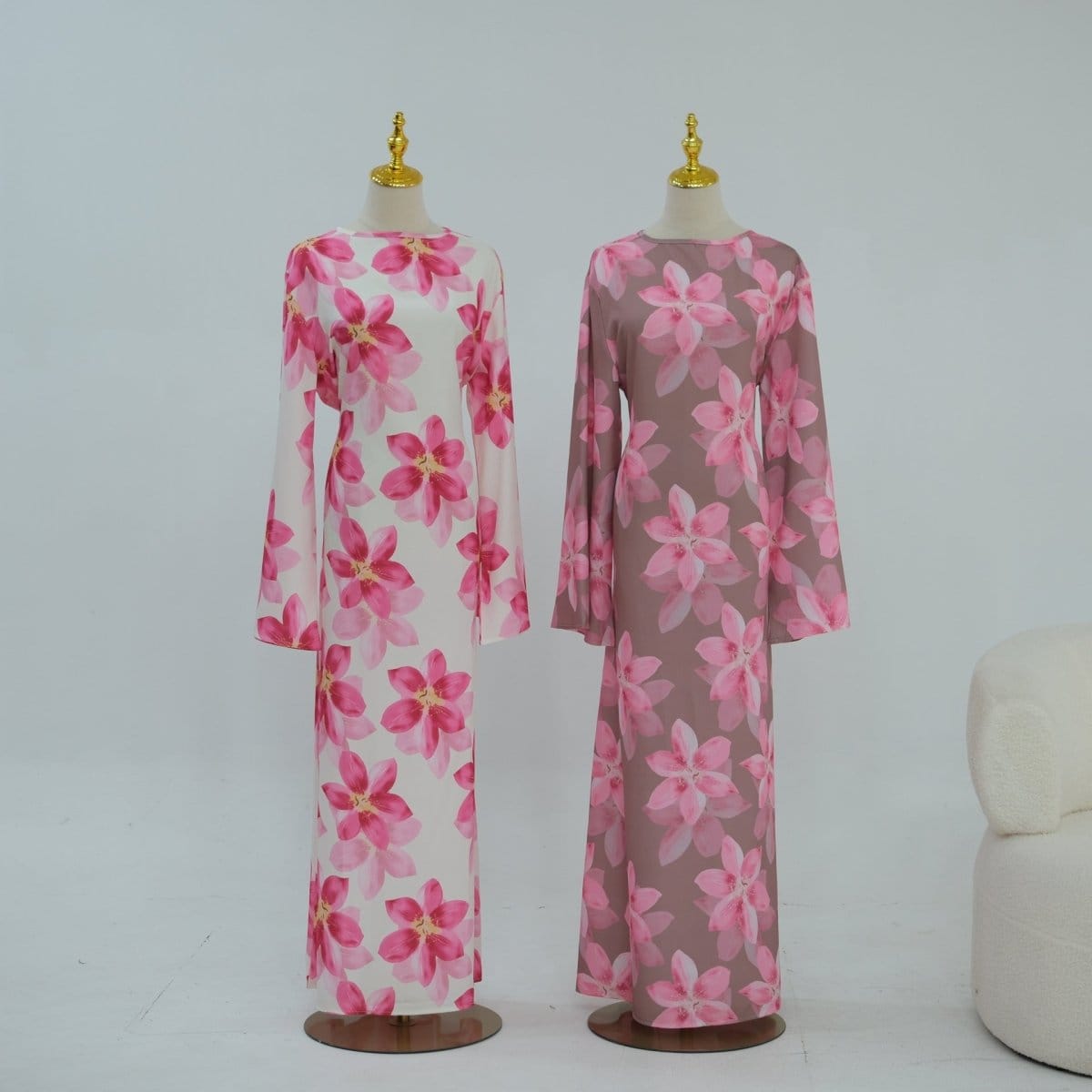 Floral Print Washed Crinkle Maxi Dress(MS437) - A-1 Thread Vault
