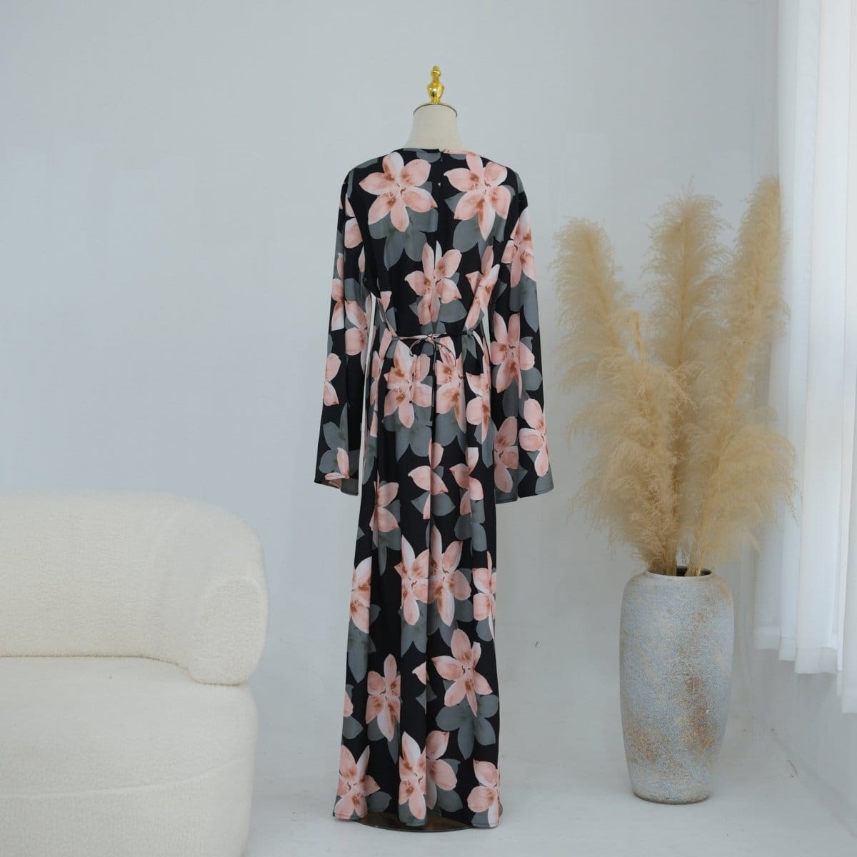Floral Print Washed Crinkle Maxi Dress(MS437) - A-1 Thread Vault
