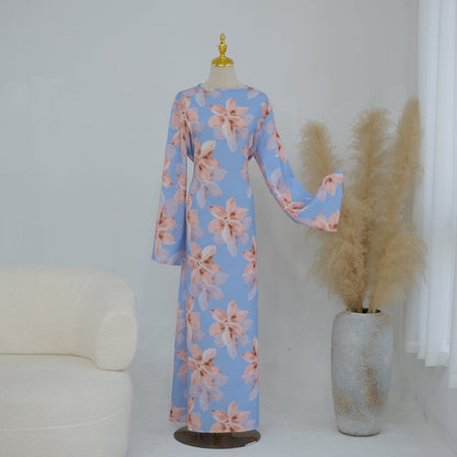 Floral Print Washed Crinkle Maxi Dress(MS437) - A-1 Thread Vault