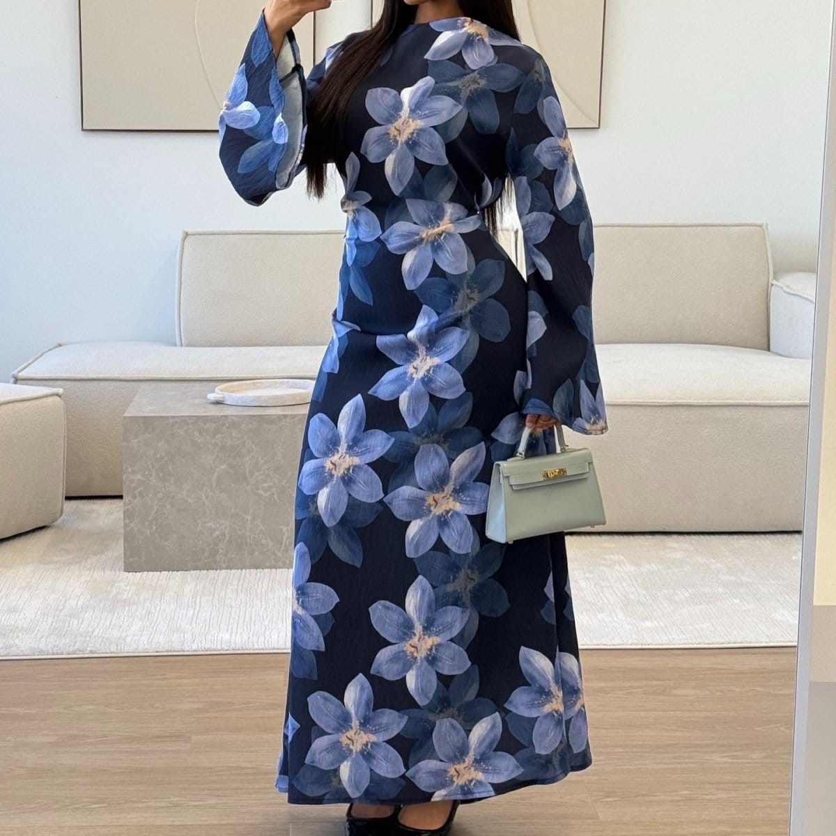Floral Print Washed Crinkle Maxi Dress(MS437) - A-1 Thread Vault