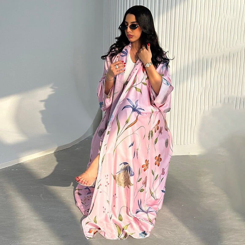 Floral Printed Oversized Abaya with Hijab (MOA297) - A-1 Thread Vault