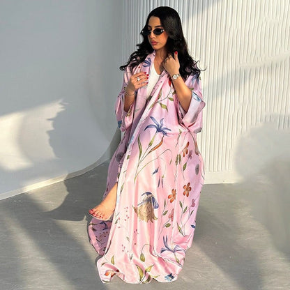 Floral Printed Oversized Abaya with Hijab (MOA297) - A-1 Thread Vault