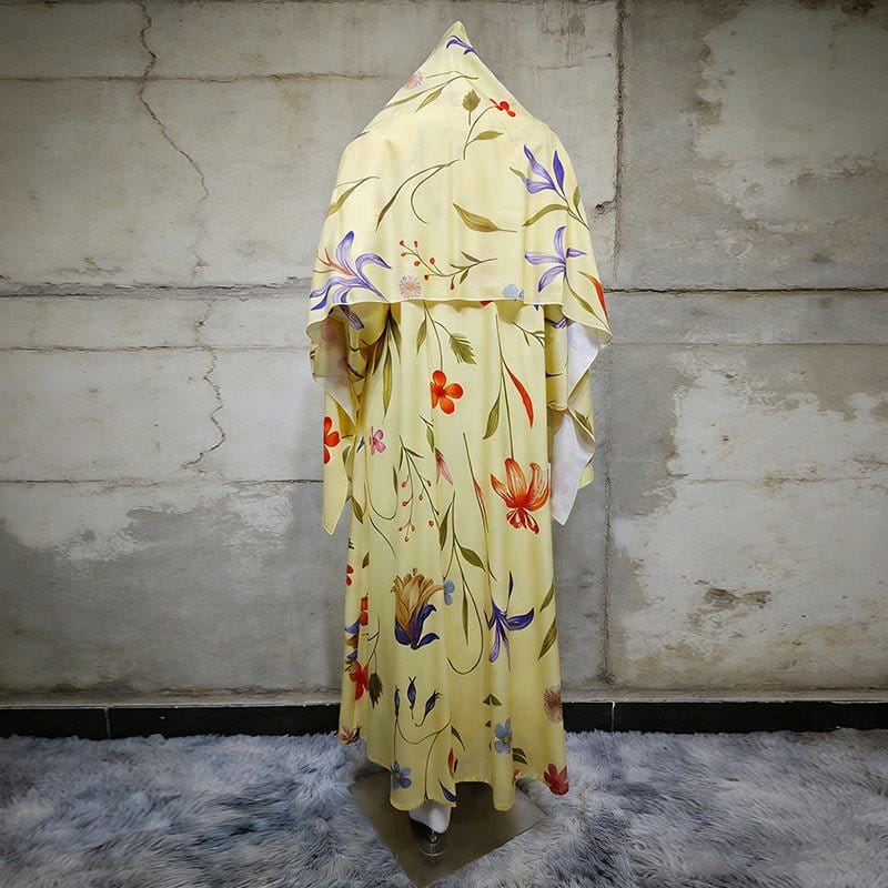 Floral Printed Oversized Abaya with Hijab (MOA297) - A-1 Thread Vault
