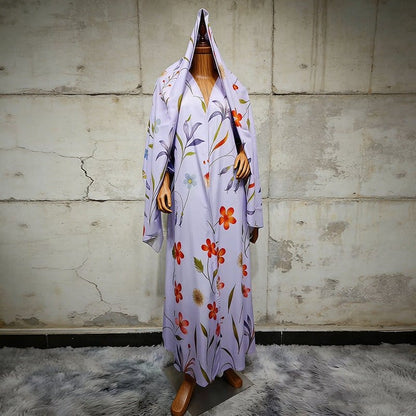 Floral Printed Oversized Abaya with Hijab (MOA297) - A-1 Thread Vault
