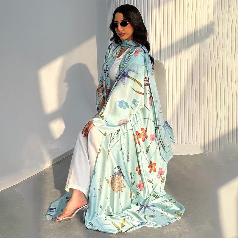 Floral Printed Oversized Abaya with Hijab (MOA297) - A-1 Thread Vault