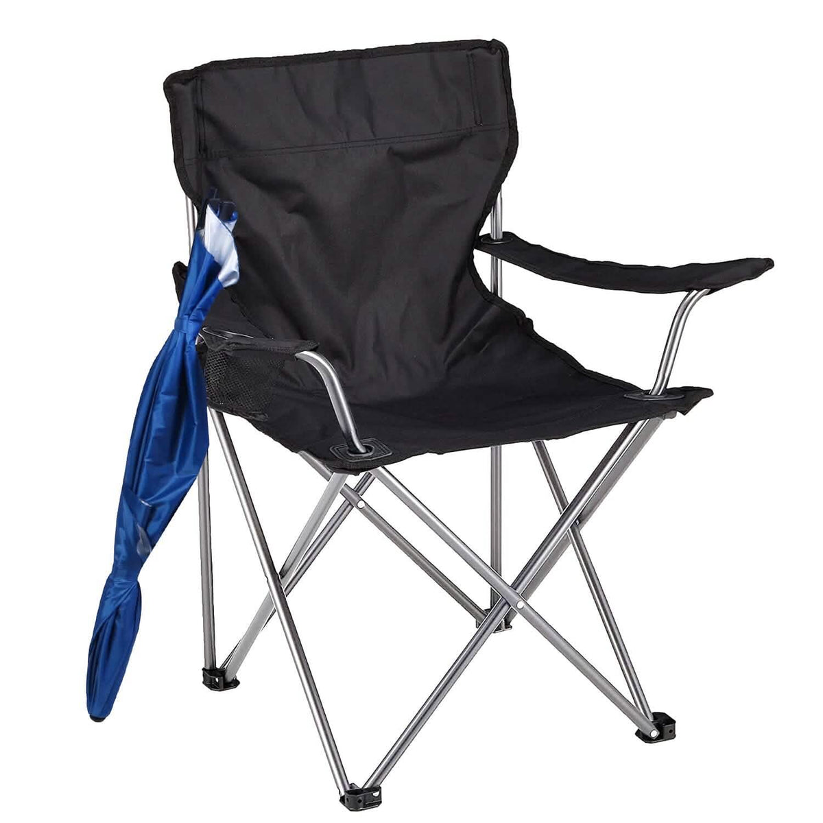 Foldable Beach Chair with Detachable Armrest Adjustable Canopy Stool with Cup Holder - A-1 Thread Vault