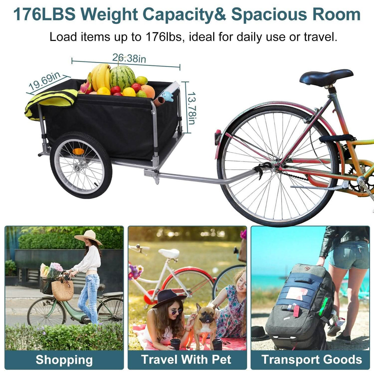 Foldable Bicycle Cargo Wagon Trailer - A-1 Thread Vault