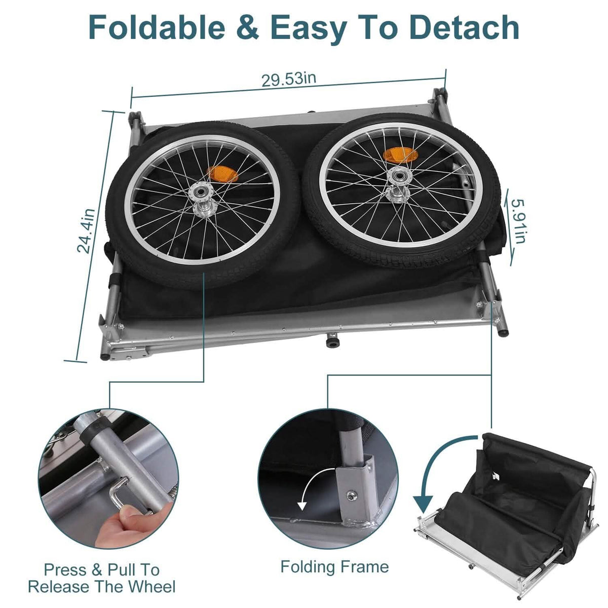 Foldable Bicycle Cargo Wagon Trailer - A-1 Thread Vault