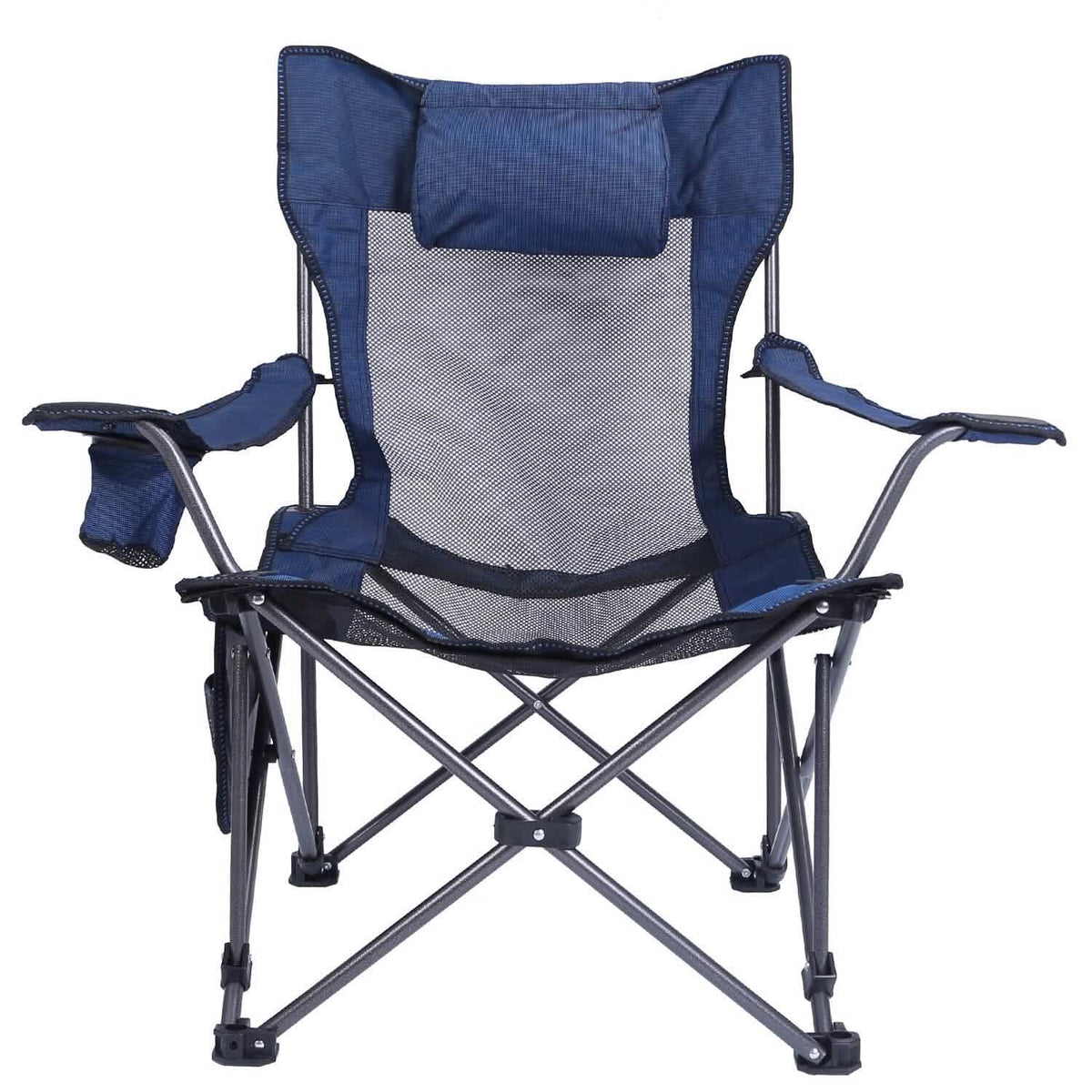 Foldable Camping Chair Heavy Duty Steel Lawn Chair with Reclining Backrest Angle - A-1 Thread Vault