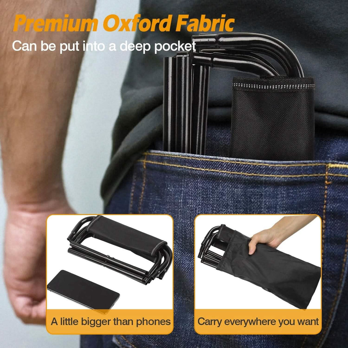 Foldable Camping Stool Portable Travel Chair - A-1 Thread Vault
