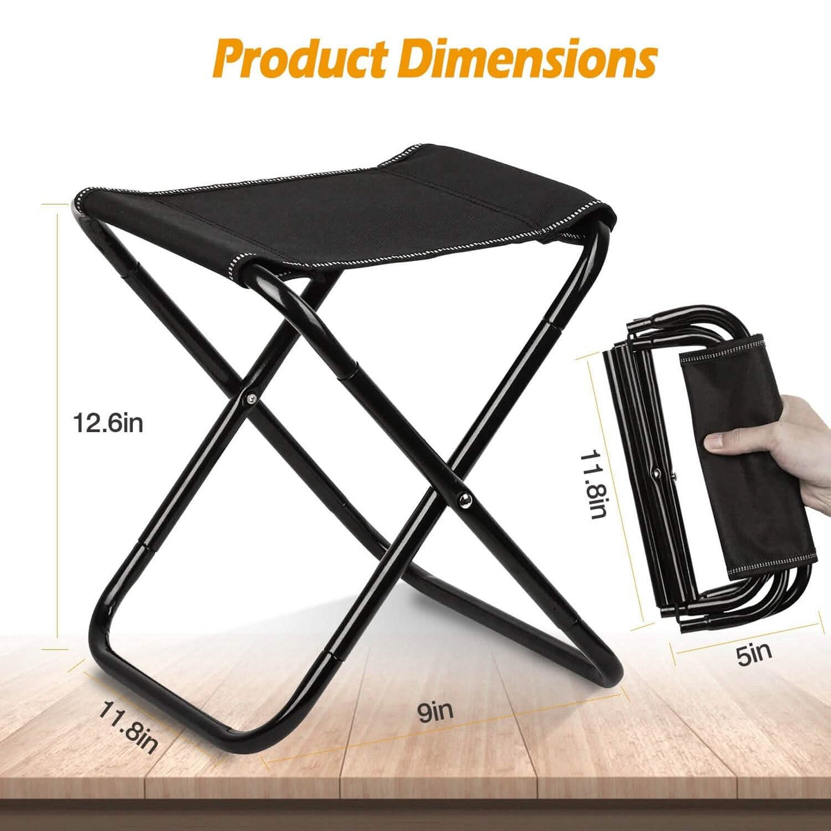 Foldable Camping Stool Portable Travel Chair - A-1 Thread Vault