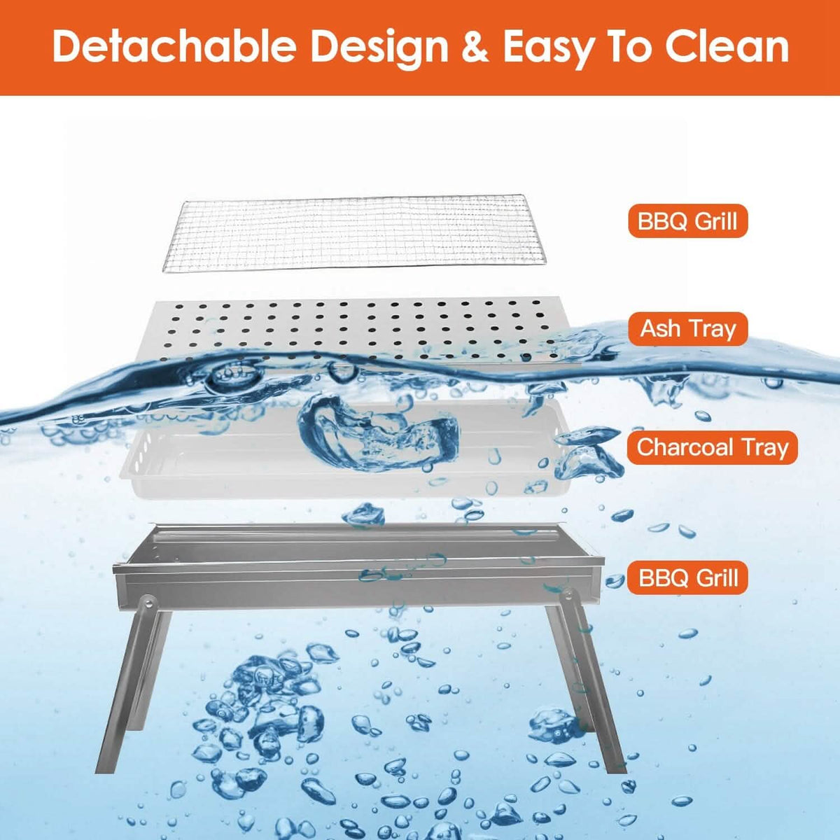 Foldable Charcoal BBQ Grill Stainless Steel Grill Net - A-1 Thread Vault