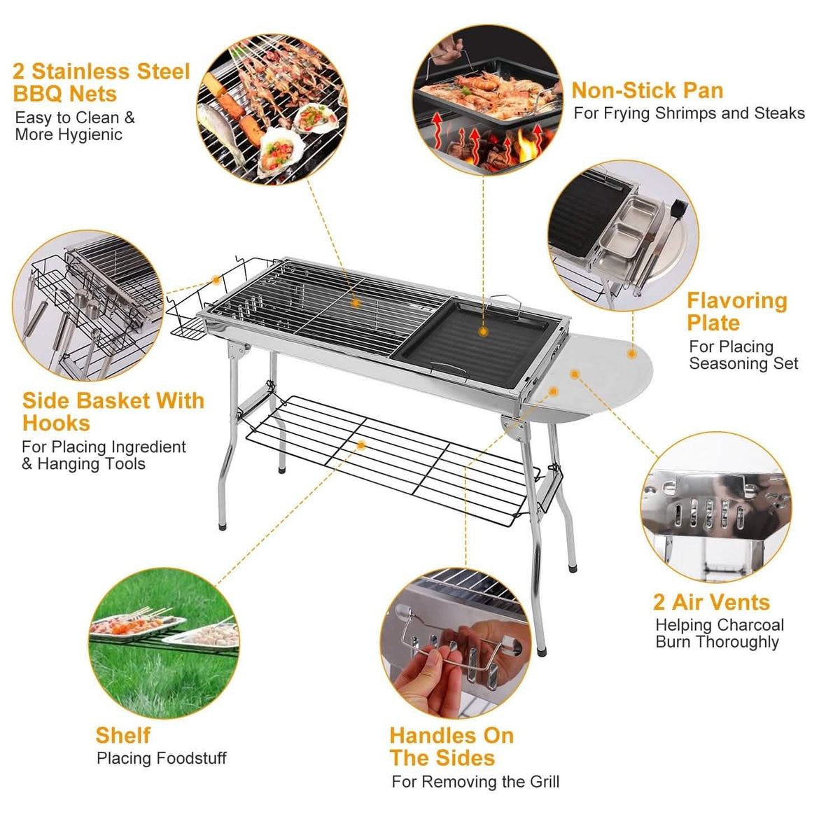 Foldable Portable Barbecue Grill - A-1 Thread Vault
