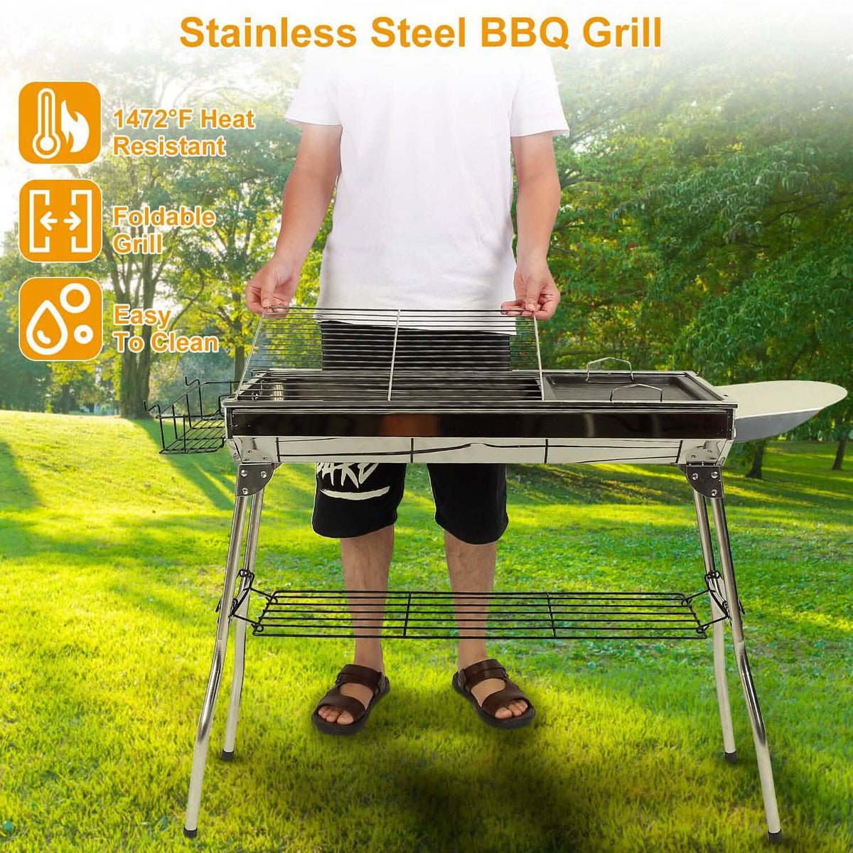 Foldable Portable Barbecue Grill - A-1 Thread Vault