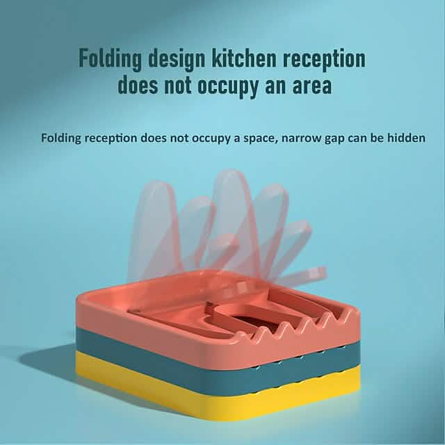 Foldable Pot Lid Rack Plastic Spoon Holder Stand Kitchen Supplies Organizer - A-1 Thread Vault