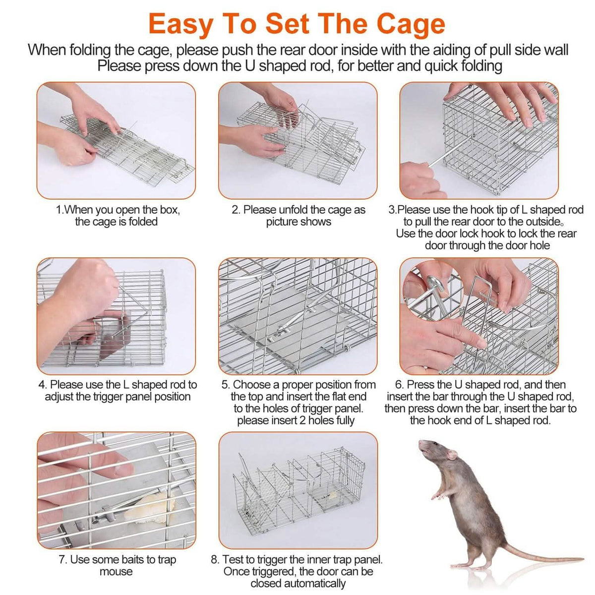 Foldable Rat Trap Cage Humane Live Rodent Trap Cage - A-1 Thread Vault