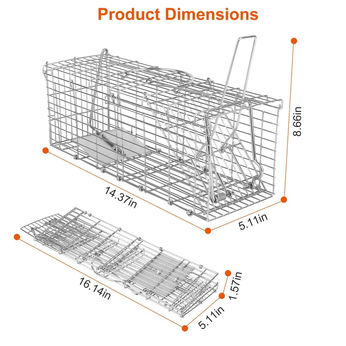 Foldable Rat Trap Cage Humane Live Rodent Trap Cage - A-1 Thread Vault