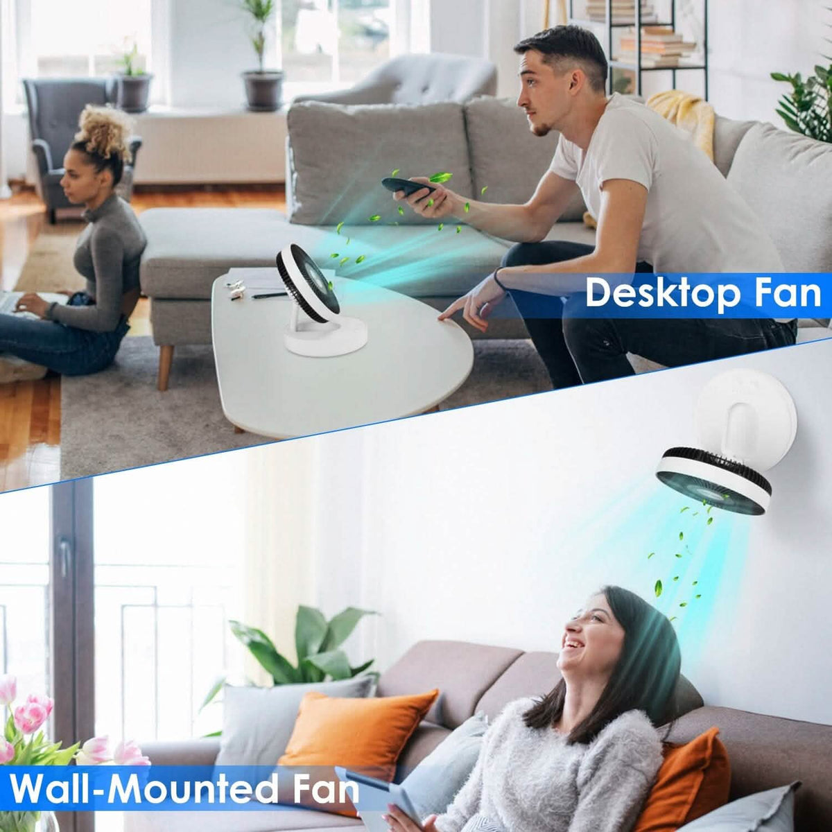 Foldable Rechargeable LED Desk Fan Wall Mounted with Magnetic Remote - A-1 Thread Vault