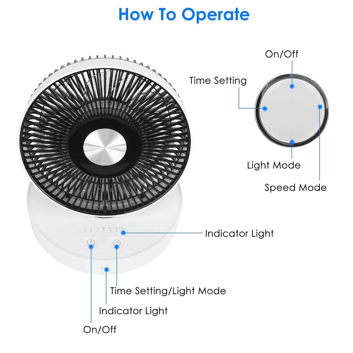 Foldable Rechargeable LED Desk Fan Wall Mounted with Magnetic Remote - A-1 Thread Vault