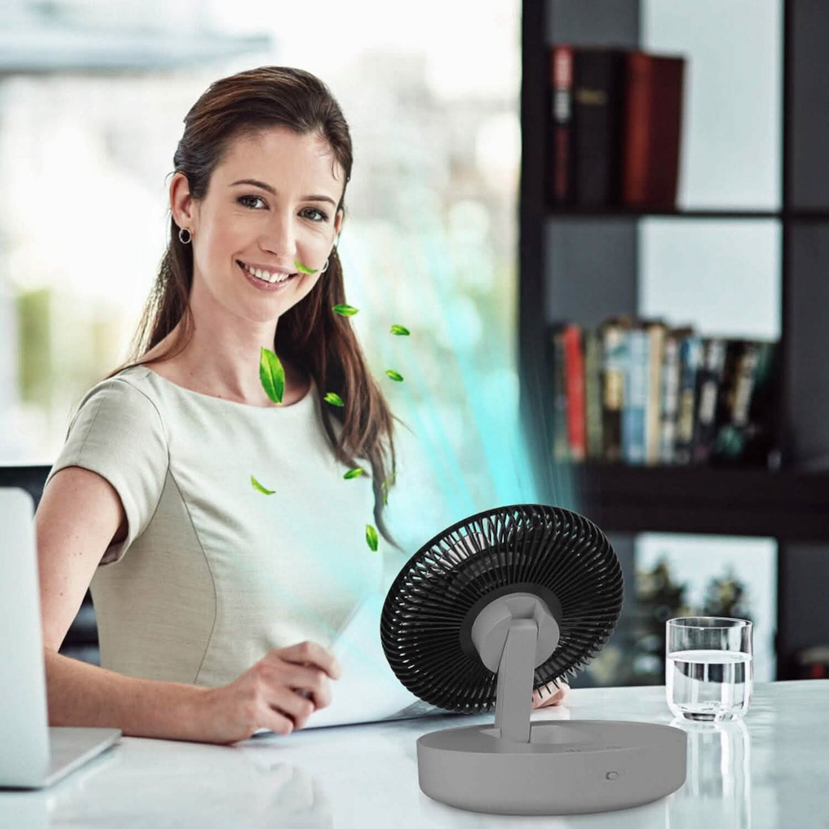 Foldable Rechargeable LED Desk Fan Wall Mounted with Magnetic Remote - A-1 Thread Vault