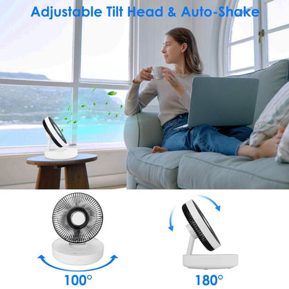 Foldable Rechargeable LED Desk Fan Wall Mounted with Magnetic Remote - A-1 Thread Vault