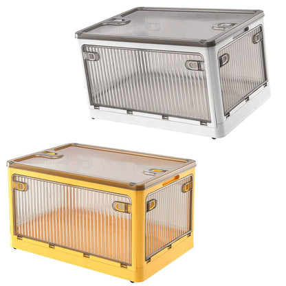Foldable Storage Bins with Lid 4 Doors Collapsible Stackable with Lock - A-1 Thread Vault