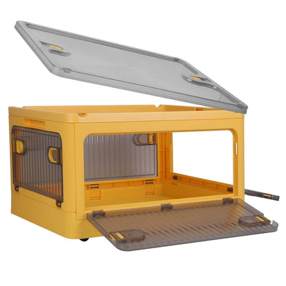 Foldable Storage Bins with Lid 4 Doors Collapsible Stackable with Lock - A-1 Thread Vault