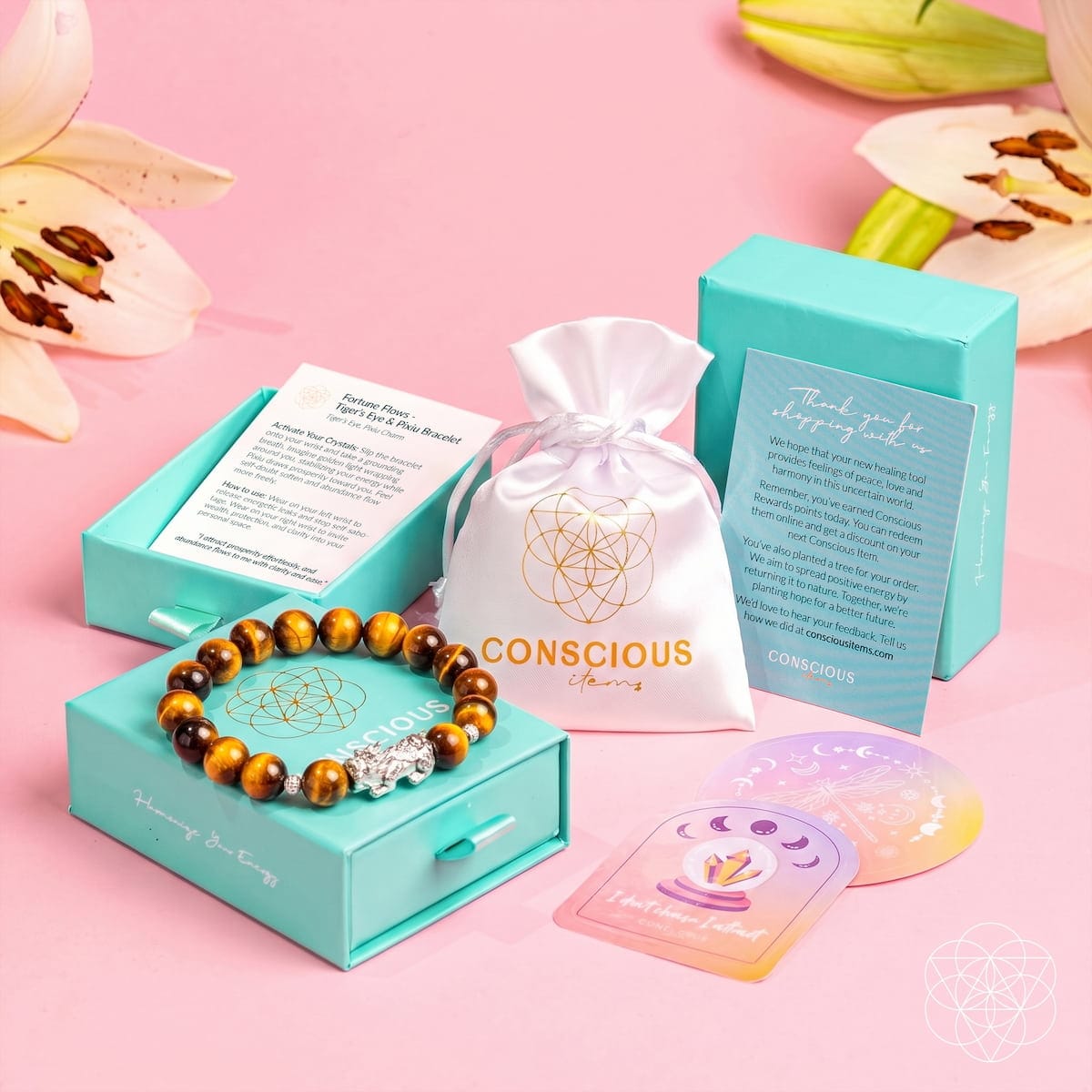 Fortune Flows - Tiger’s Eye & Pixiu Bracelet - A-1 Thread Vault