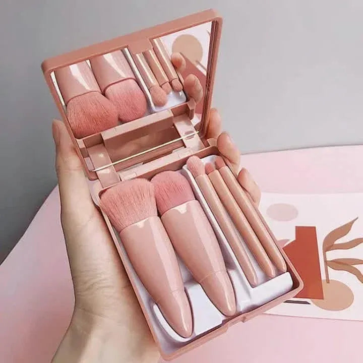 Foundation Brushes with Mirror Multi-purpose Foundation Powder Lip Eye Shadow Brushes Kit - A-1 Thread Vault