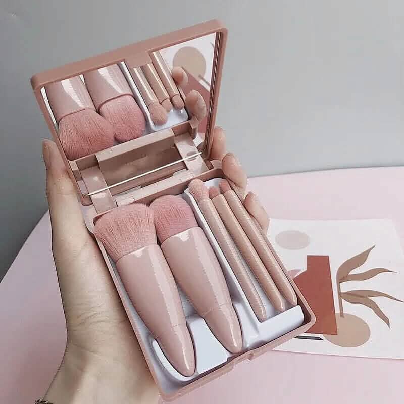 Foundation Brushes with Mirror Multi-purpose Foundation Powder Lip Eye Shadow Brushes Kit - A-1 Thread Vault