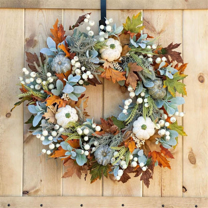 Front Door Autumn Pumpkin Maple Leaves Wreaths - A-1 Thread Vault