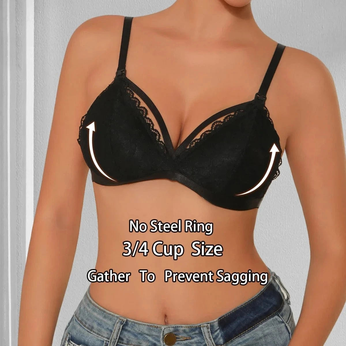 Front Open Nursing Bra Maternity Underwear For Pregnant Women Without Steel Rings And Anti Sagging Gathering Breastfeeding Bra - A-1 Thread Vault