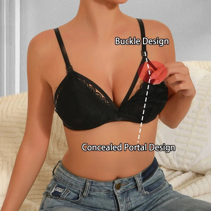 Front Open Nursing Bra Maternity Underwear For Pregnant Women Without Steel Rings And Anti Sagging Gathering Breastfeeding Bra - A-1 Thread Vault
