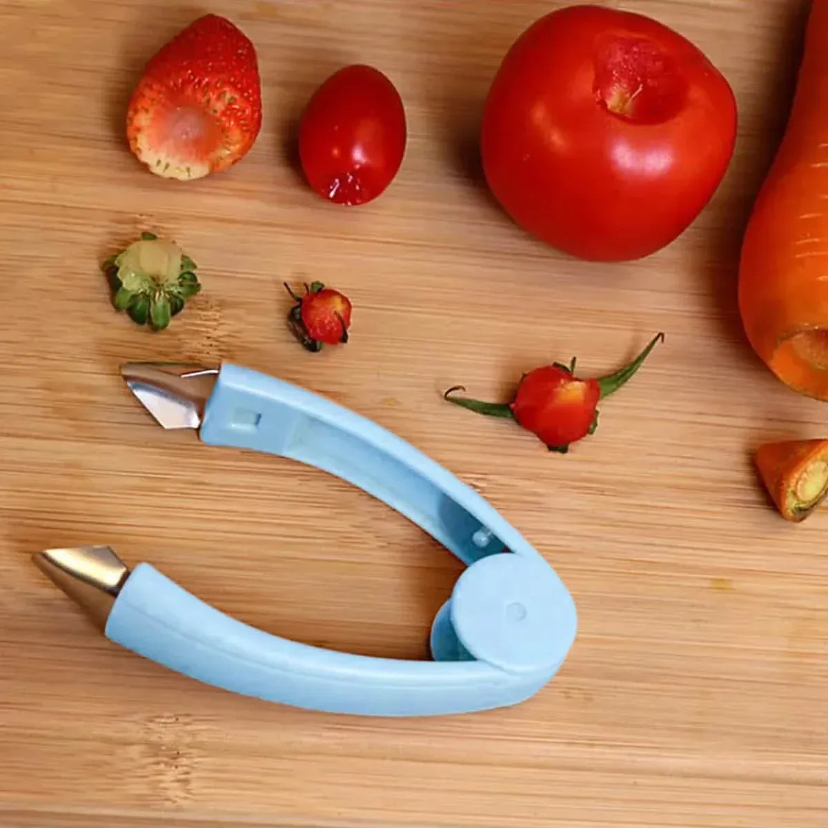 Fruit and Vegetable Stem Remover Strawberry Tomato Potato Pineapple Carrot Huller Corer Tweezers Tool Kitchen Gadget - A-1 Thread Vault