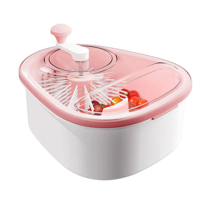 Fruit, Vegetable Manual Washing Spinner with Brush Hand Crank - A-1 Thread Vault