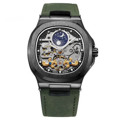 Full-automatic Mechanical Tourbillon Hollow Men's Watch - A-1 Thread Vault