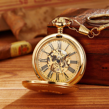 Fully Automatic Movement Flip-Open Engraved Pocket Watch - A-1 Thread Vault