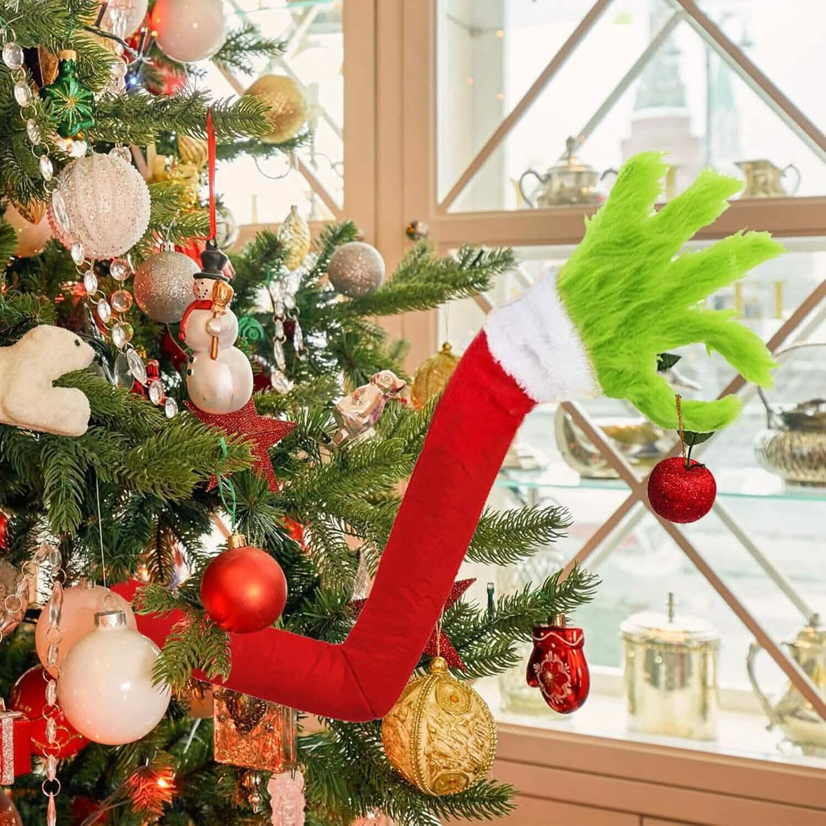 Furry Green Monster Elf Arms Hand for Christmas Tree Ornaments - A-1 Thread Vault