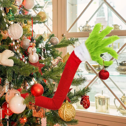 Furry Green Monster Elf Arms Hand for Christmas Tree Ornaments - A-1 Thread Vault
