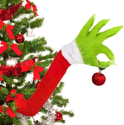 Furry Green Monster Elf Arms Hand for Christmas Tree Ornaments - A-1 Thread Vault