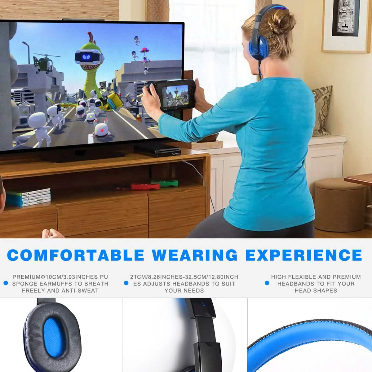 Gaming Headsets Stereo Noise Isolation Over Ear Headphone with LED Light - A-1 Thread Vault